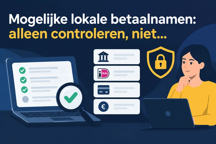 Mogelijke lokale betaalnamen: alleen controleren, niet aannemen
