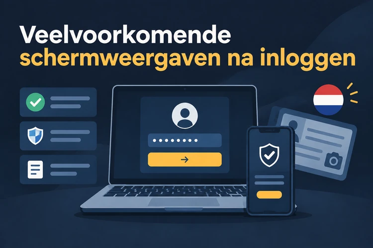 Veelvoorkomende schermweergaven na inloggen
